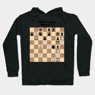 Chess puzzle sticker and magnet. Mate in 2. Hoodie